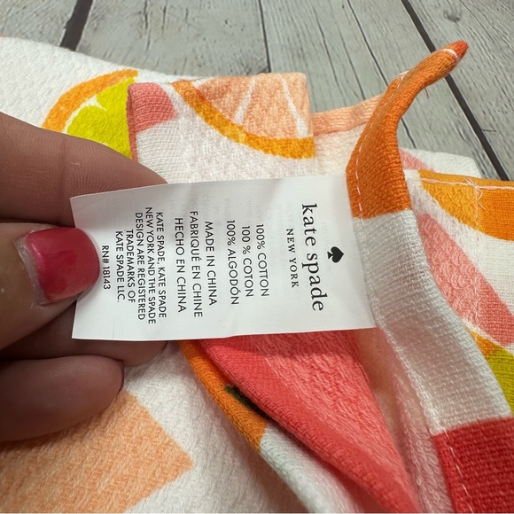 NWT Kate Spade Citrus Print Kitchen dish Towels 2pc lemon orange beach - Picture 6 of 6